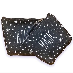 RAE DUNN | COSMETIC BAGS  "BELIEVE" & "MAGIC" BLACK & WHITE SET NWT